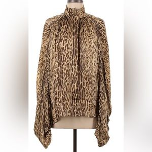 Zimmerman Spionage Batwing Leopard Silk Blouse